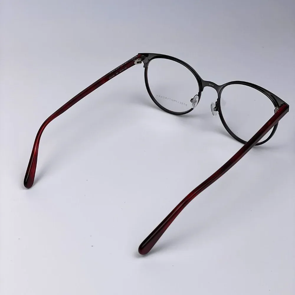 🔥 Stella McCartney SC0145O 004 Eyeglasses Havana Burgundy Metal Oval Women